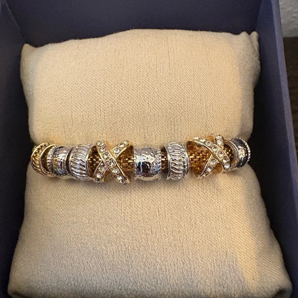 NEW House of Harlow 1960 Gold and Silver Beaded Bracelet